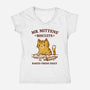 Mr. Mittens' Biscuits-Womens-V-Neck-Tee-kg07