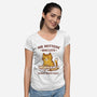 Mr. Mittens' Biscuits-Womens-V-Neck-Tee-kg07