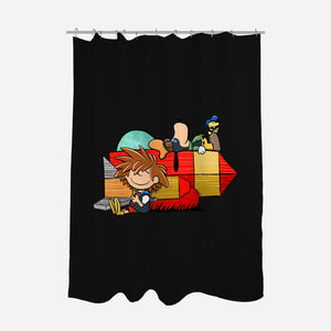 Something Something Mash X-None-Polyester-Shower Curtain-DrawnByBryan