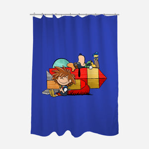 Something Something Mash X-None-Polyester-Shower Curtain-DrawnByBryan