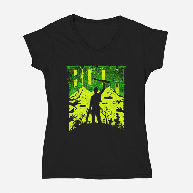 This Is My Boomstick Spooky Edition-Womens-V-Neck-Tee-rocketman_art