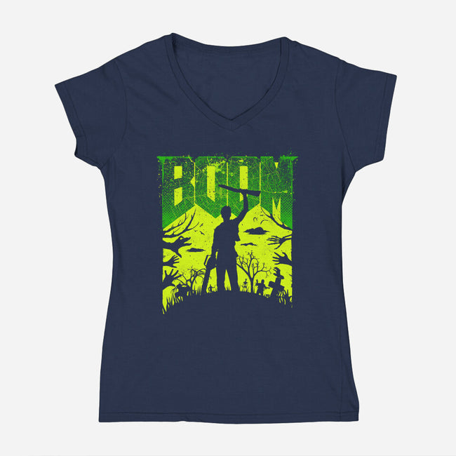 This Is My Boomstick Spooky Edition-Womens-V-Neck-Tee-rocketman_art