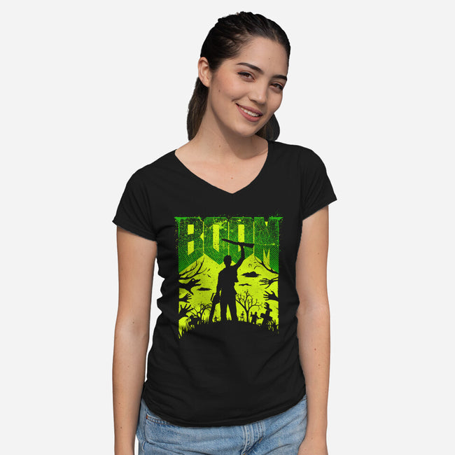This Is My Boomstick Spooky Edition-Womens-V-Neck-Tee-rocketman_art