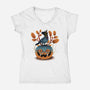 Halloween Derpy-Womens-V-Neck-Tee-dandingeroz