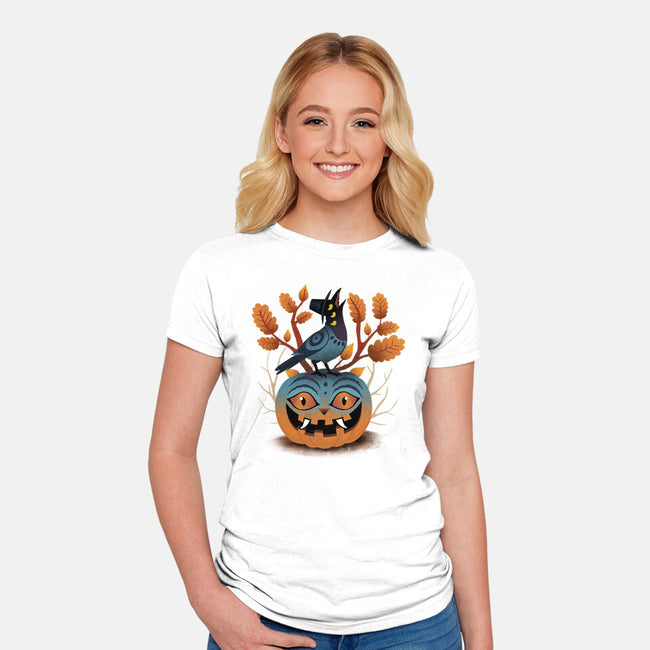 Halloween Derpy-Womens-Fitted-Tee-dandingeroz