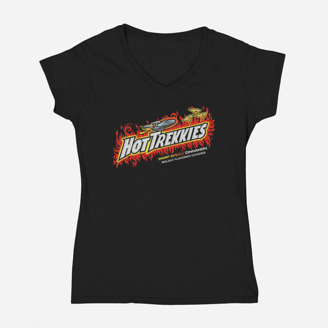 Hot Trekkies-Womens-V-Neck-Tee-NMdesign