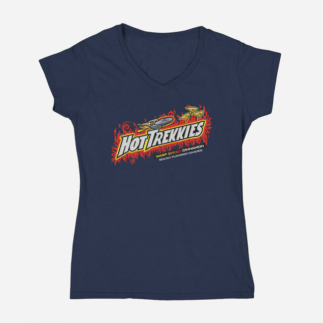 Hot Trekkies-Womens-V-Neck-Tee-NMdesign