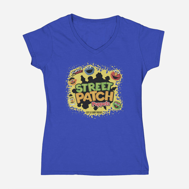 Street Patch Puppets-Womens-V-Neck-Tee-NMdesign