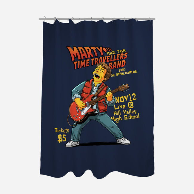 The Time Travelers Band-None-Polyester-Shower Curtain-P1yu5h