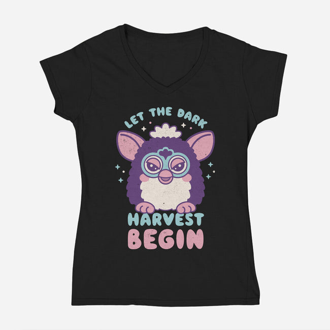 Let The Dark Harvest Begin-Womens-V-Neck-Tee-Nemons