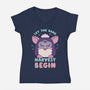 Let The Dark Harvest Begin-Womens-V-Neck-Tee-Nemons