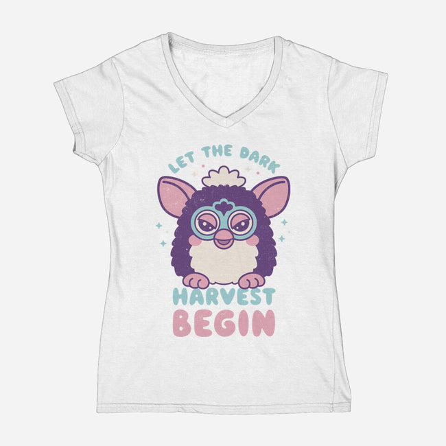 Let The Dark Harvest Begin-Womens-V-Neck-Tee-Nemons