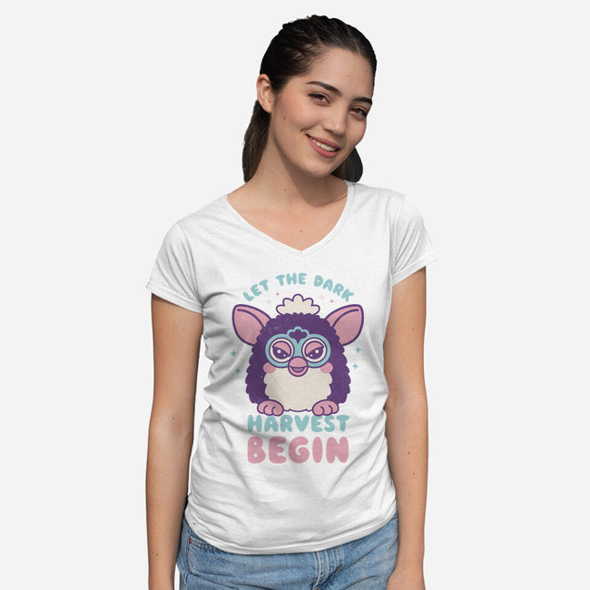 Let The Dark Harvest Begin-Womens-V-Neck-Tee-Nemons