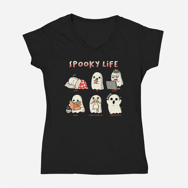 Spooky Life-Womens-V-Neck-Tee-Freecheese