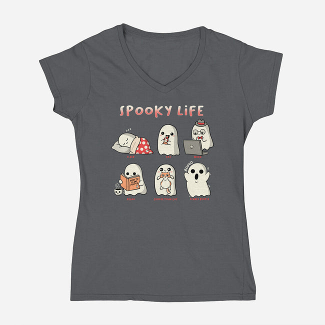 Spooky Life-Womens-V-Neck-Tee-Freecheese