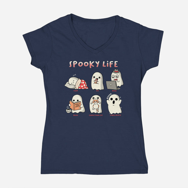 Spooky Life-Womens-V-Neck-Tee-Freecheese