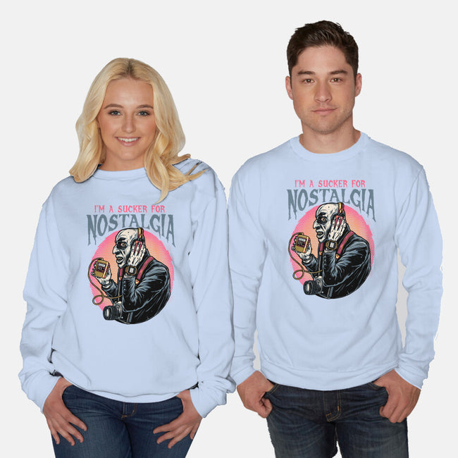 Nostalgic Vampire-Unisex-Crew Neck-Sweatshirt-glitchygorilla