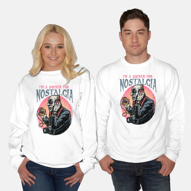 Nostalgic Vampire-Unisex-Crew Neck-Sweatshirt-glitchygorilla
