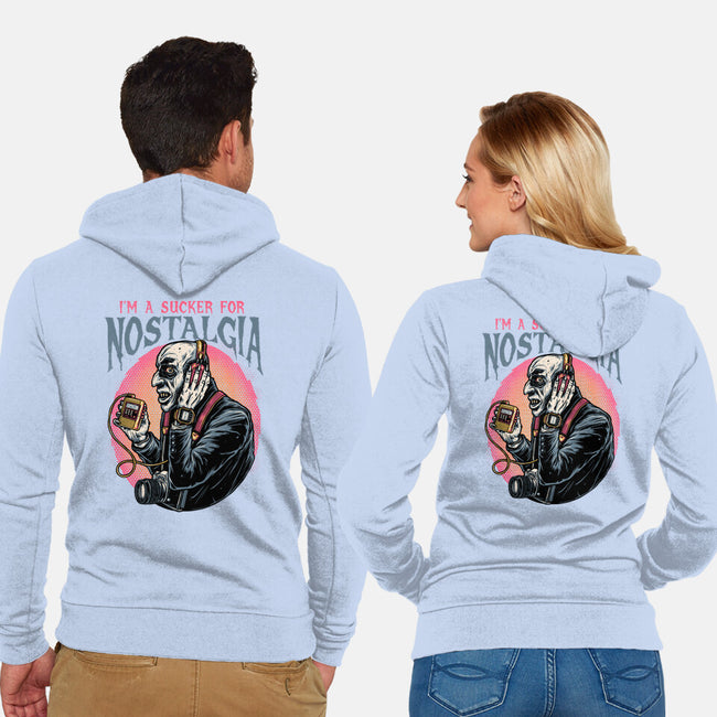 Nostalgic Vampire-Unisex-Zip-Up-Sweatshirt-glitchygorilla