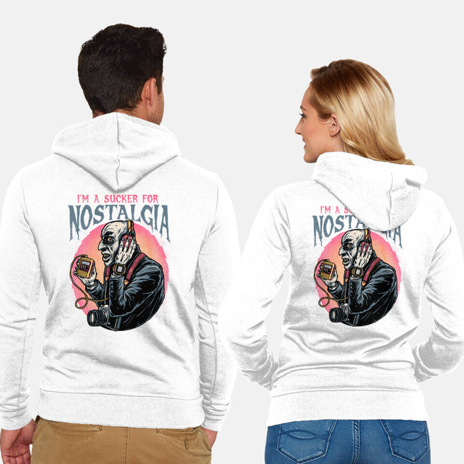 Nostalgic Vampire-Unisex-Zip-Up-Sweatshirt-glitchygorilla