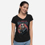 Nostalgic Vampire-Womens-V-Neck-Tee-glitchygorilla