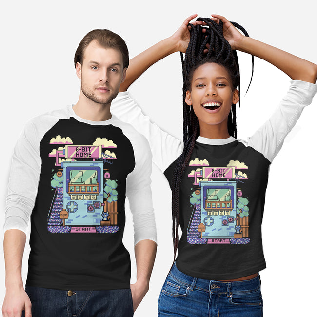 8-Bit Home-Unisex-Baseball-Tee-Donnie