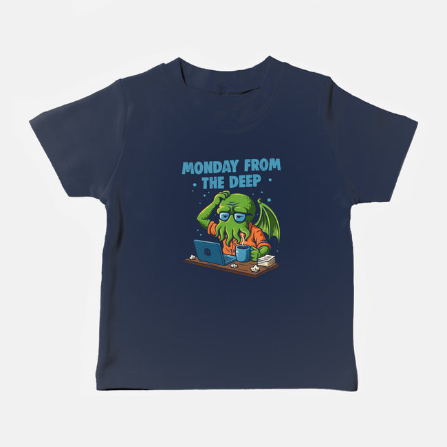 Monday From The Deep-Baby-Basic-Tee-Marinho