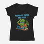 Monday From The Deep-Womens-V-Neck-Tee-Marinho