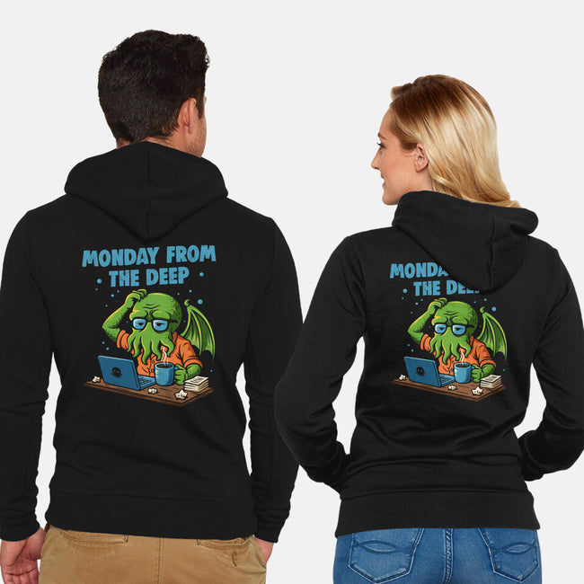 Monday From The Deep-Unisex-Zip-Up-Sweatshirt-Marinho