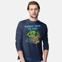 Monday From The Deep-Mens-Long Sleeved-Tee-Marinho