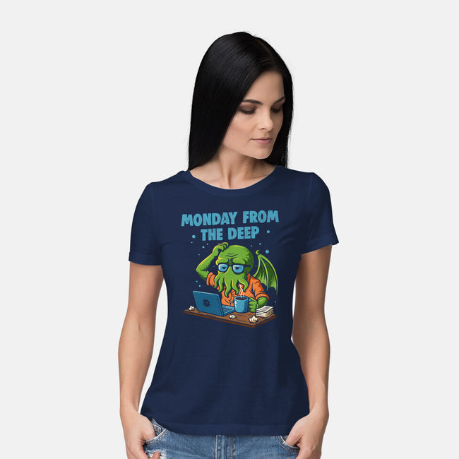 Monday From The Deep-Womens-Basic-Tee-Marinho