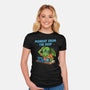 Monday From The Deep-Womens-Fitted-Tee-Marinho