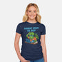 Monday From The Deep-Womens-Fitted-Tee-Marinho