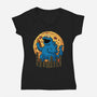 Cookizilla-Womens-V-Neck-Tee-erion_designs