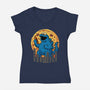 Cookizilla-Womens-V-Neck-Tee-erion_designs