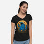 Cookizilla-Womens-V-Neck-Tee-erion_designs