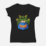 Pumpkin Monster Attack-Womens-V-Neck-Tee-erion_designs