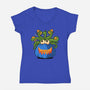 Pumpkin Monster Attack-Womens-V-Neck-Tee-erion_designs