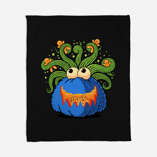 Pumpkin Monster Attack-None-Fleece-Blanket-erion_designs
