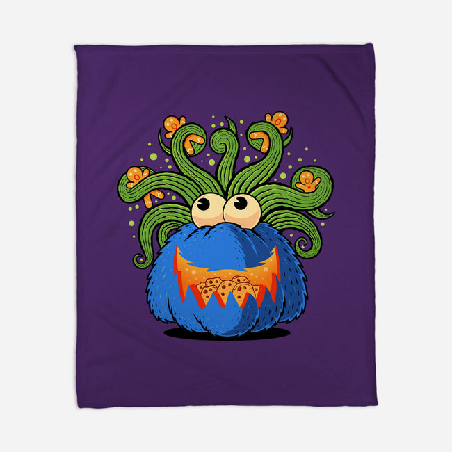 Pumpkin Monster Attack-None-Fleece-Blanket-erion_designs