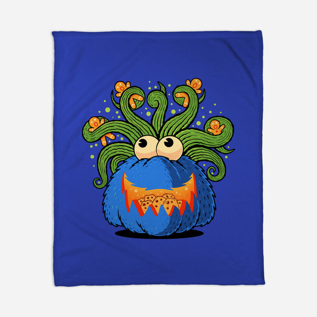 Pumpkin Monster Attack-None-Fleece-Blanket-erion_designs