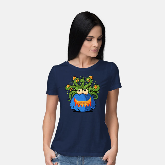Pumpkin Monster Attack-Womens-Basic-Tee-erion_designs