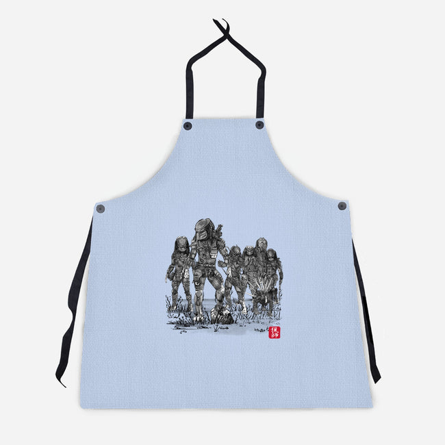 Seven Hunters Sumi-e-Unisex-Kitchen-Apron-DrMonekers