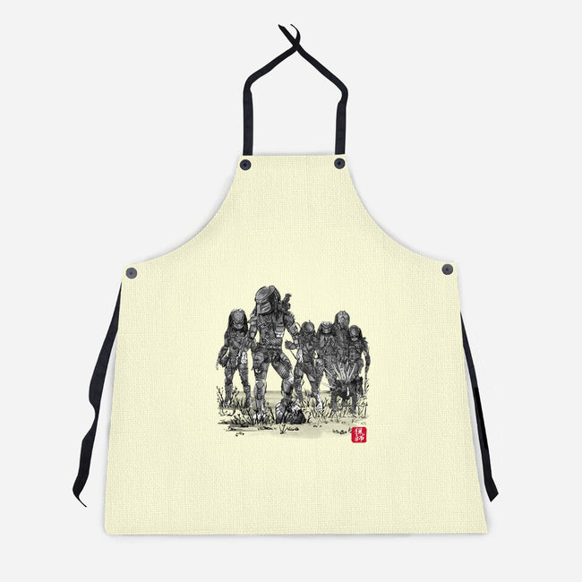 Seven Hunters Sumi-e-Unisex-Kitchen-Apron-DrMonekers