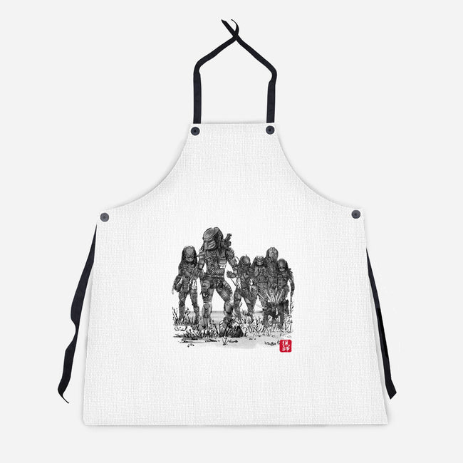 Seven Hunters Sumi-e-Unisex-Kitchen-Apron-DrMonekers