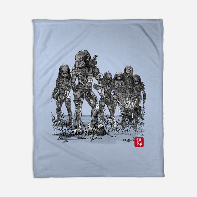 Seven Hunters Sumi-e-None-Fleece-Blanket-DrMonekers