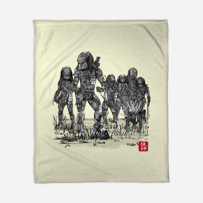Seven Hunters Sumi-e-None-Fleece-Blanket-DrMonekers