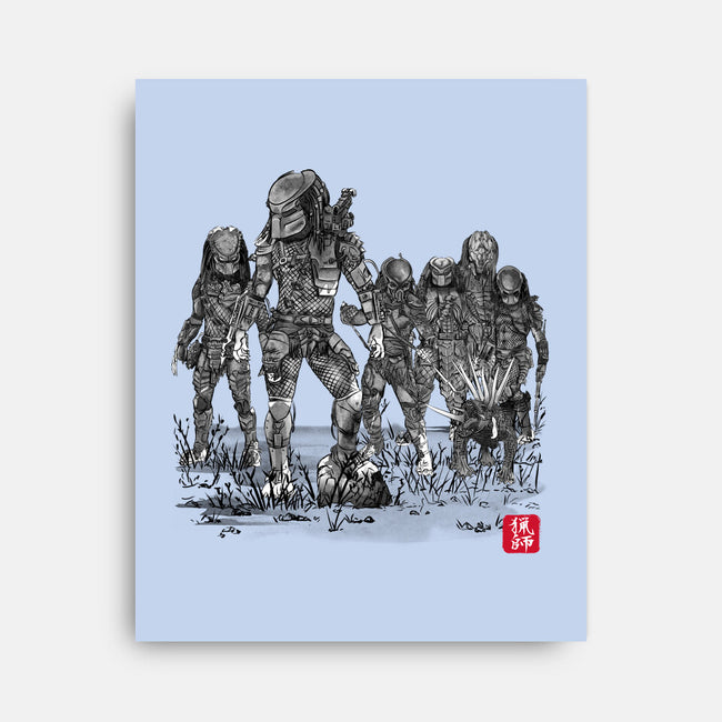 Seven Hunters Sumi-e-None-Stretched-Canvas-DrMonekers