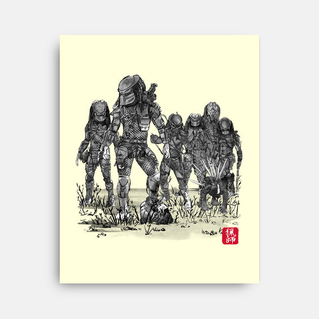 Seven Hunters Sumi-e-None-Stretched-Canvas-DrMonekers