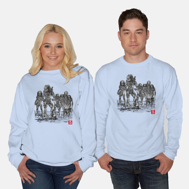 Seven Hunters Sumi-e-Unisex-Crew Neck-Sweatshirt-DrMonekers